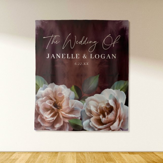 Tapiz Fondo de Boda floral oscuro y amoroso (Subido por el creador)