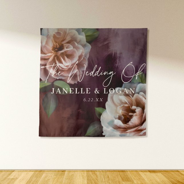 Tapiz Fondo de Boda floral oscuro y amoroso (Subido por el creador)
