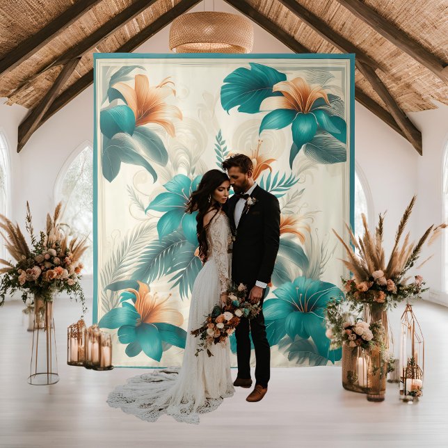 Tapiz Fondo de boda iridiscente tropical ligero (Subido por el creador)