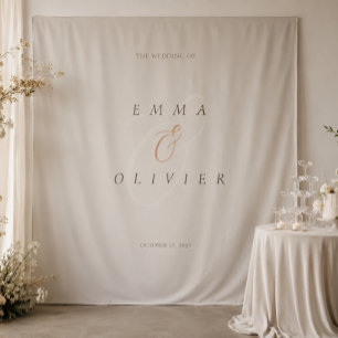 Tapiz Fondo de boda marrón cacao minimalista editorial 