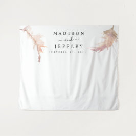 Tapiz Fondo de boda minimalista de hierba de Pampas sonr