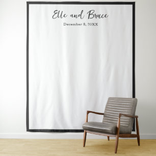 Tapiz Fondo de boda minimalista de tipografía moderna