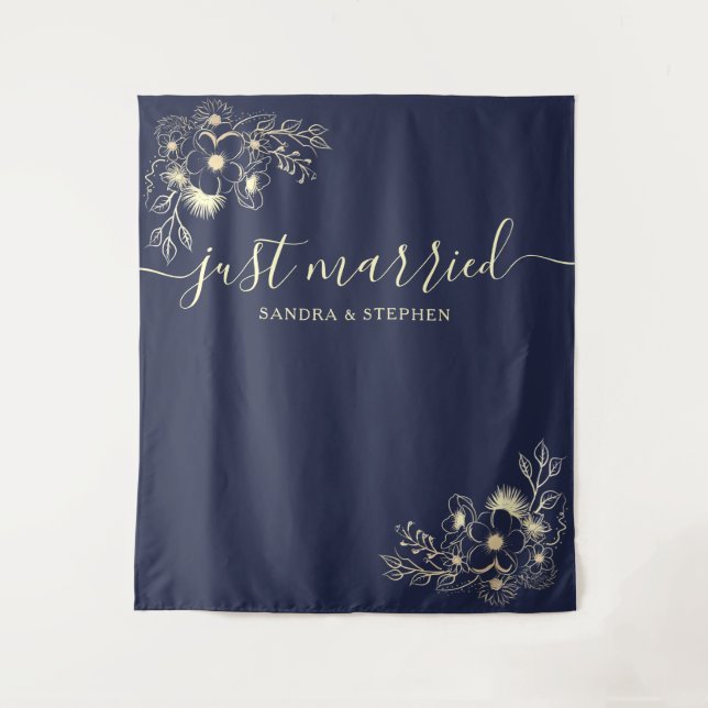 Tapiz Fondo de boda Recién Casados (Anverso)