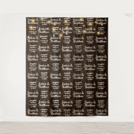 Tapiz Fondo de boda rústico con pancarta de paso y repet