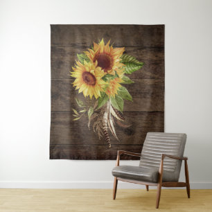Tapiz Fondo de boda texturizado con girasoles que caen