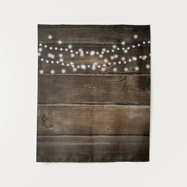 Tapiz Fondo de boda texturizado de madera rústica para f (Anverso)