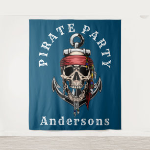 Tapiz Fondo de Botín de Cráneo de Pirata