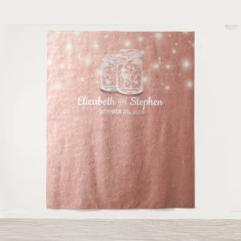 Tapiz Fondo de cabina de fotos de boda Mason Jars Rose G