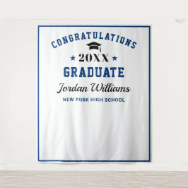 Tapiz Fondo de cabina de fotos de graduación azul marino