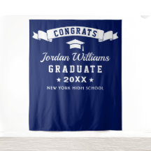 Fondo de cabina de fotos de graduación azul marino