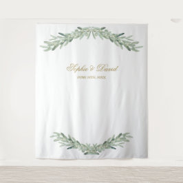 Tapiz Fondo de cabina fotográfica de ramas de olivo en a