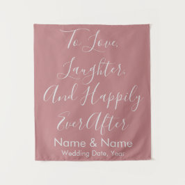 Tapiz Fondo de casamiento personalizado para el Rosa de