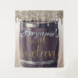 Tapiz Fondo de Champagne Dorado con Drip Glitter para Sw