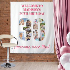Tapiz Fondo de Colaje de Fotos para Fiesta de Cumpleaños