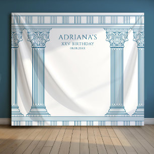 Tapiz Fondo de columnas de fiesta de toga azul