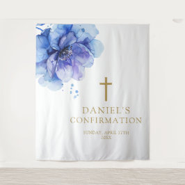 Tapiz Fondo de confirmación de floral de color azul de m