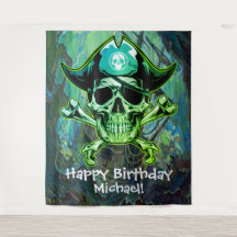 Fondo de cráneo de pirata huesos cruzados