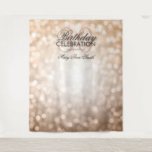 Fondo de Cumpleaños 30 Rose Gold con Luces Brillan