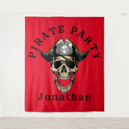 Tapiz Fondo de cumpleaños con tema pirata