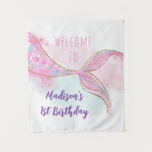 Fondo de cumpleaños de oro rosado para sirenas