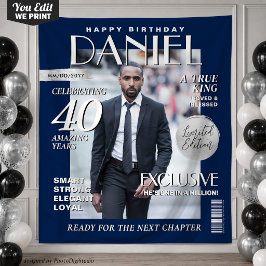 Tapiz Fondo de Cumpleaños Elegante Portada de Revista Pe