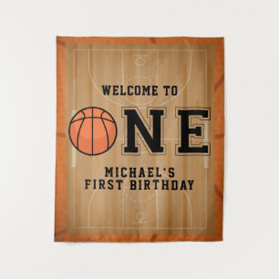 Tapiz Fondo de Cumpleaños Primero de Baloncesto