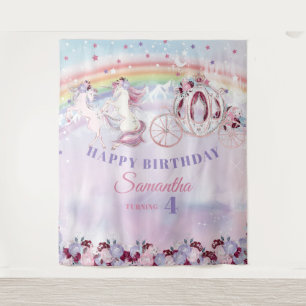 Tapiz Fondo de Cumpleaños Unicornio Rubor Burdeos Púrpur