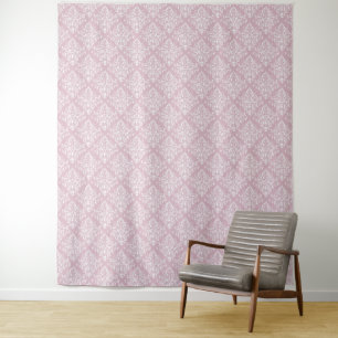Tapiz Fondo de Damasco Blanquecino Rosa para Influencers