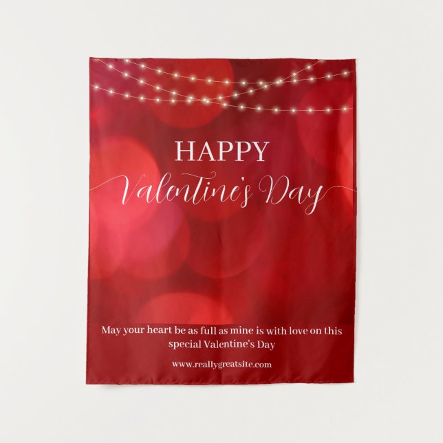 Tapiz Fondo de día de San Valentín feliz (Anverso)