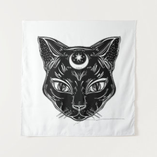 Tapiz Fondo de diseño Raven Black Cat