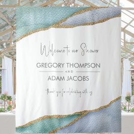 Tapiz Fondo de ducha de decoración moderna de acuarela d