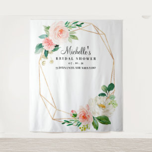 Tapiz Fondo de ducha de novia floral, accesorio de cabin