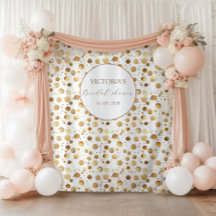 Fondo de ducha de novia Purpurina dorado y blanco