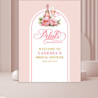 Fondo de ducha nupcial caprichoso rosa y dorado