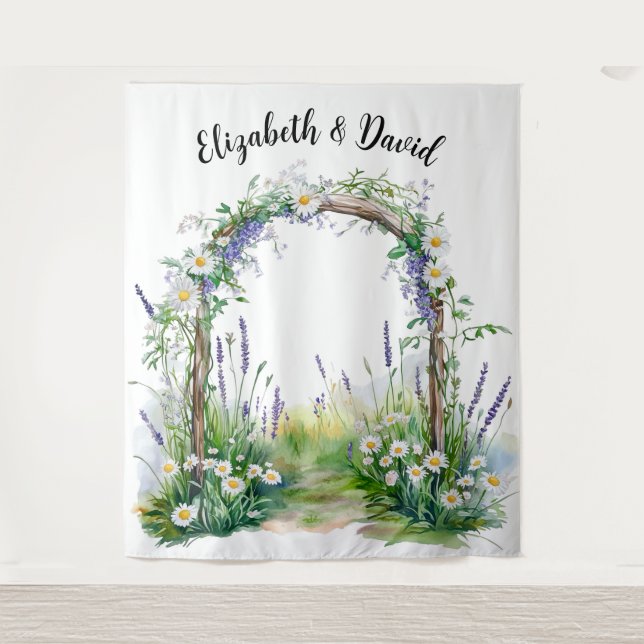 Tapiz Fondo de Fantasía de Flores Silvestres (Anverso)