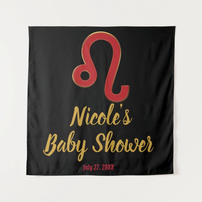 Tapiz Fondo de fiesta de astrología del zodiaco LEO juli (Anverso)