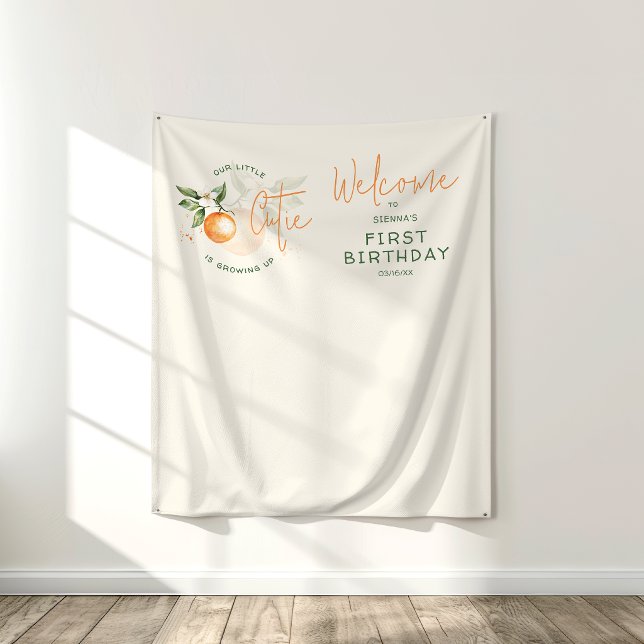 Tapiz Fondo de Fiesta de Cumpleaños de Naranja Cítrico L (Subido por el creador)