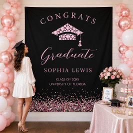 Tapiz Fondo de fiesta de graduación con diamantes rosas