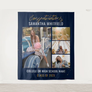 Tapiz Fondo de fiesta de graduación de collage de fotos 