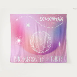Tapiz Fondo de fiesta de soltera retro Groovy 70s Rosa