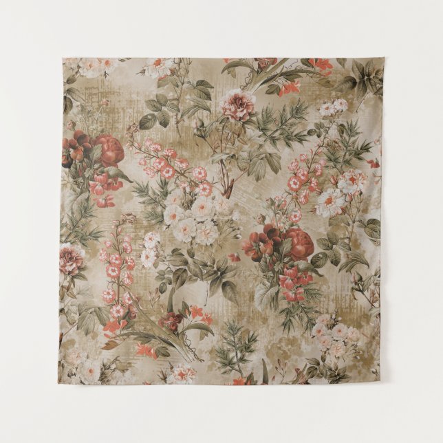 Tapiz fondo de flores coloridas. acuarela Illustrati (Anverso)