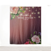 Fondo de flores con luces de cuerda para fotos de