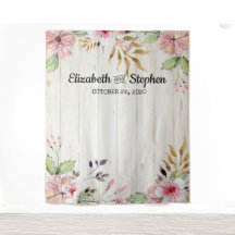 Fondo de flores de cabina de fotos de boda de made