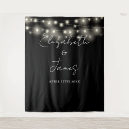 Tapiz Fondo De Foto Boda De Luces Blancas Y Negra