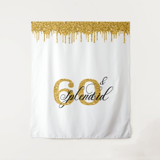 Tapiz Fondo de Foto Cabina 60 Sesenta Cumpleaños 60º (Anverso)