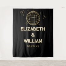 Fondo De Foto De Boda Black And Gold Groovy Disco