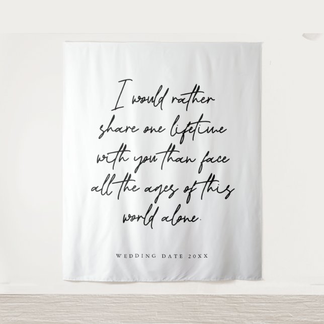 Tapiz Fondo de foto de boda de cita de amor (Anverso)