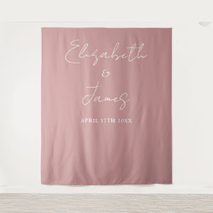 Tapiz Fondo de foto de boda minimalista rosa polvoriento