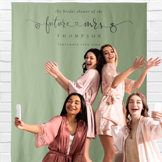 Tapiz Fondo de Foto de Despedida de Soltera Future Mrs e (Backdrop for your Bridal Shower photo memories)