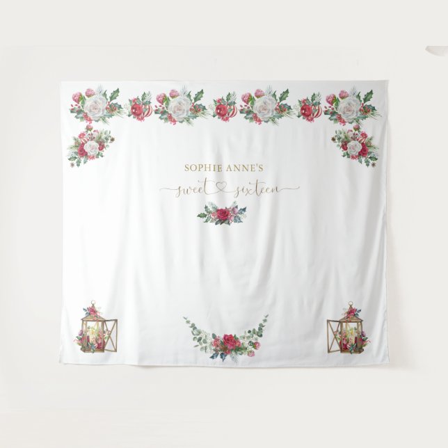 Tapiz Fondo de foto de dieciséis cumpleaños dulce Navida (Anverso (horizontal))